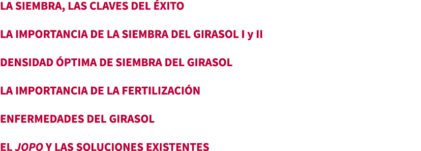 LA SIEMBRA, LAS CLAVES DEL XITO LA IMPORTANCIA DE LA SIEMBRA DEL GIRASOL I y II DENSIDAD  PTIMA DE SIEMBRA DEL GIRAS...