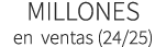MILLONES en ventas (24/25)