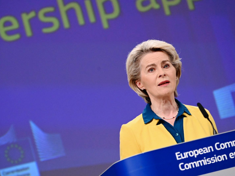 Imagen de Ursula Von der Leyen durante su intervención en la Comisión Europea